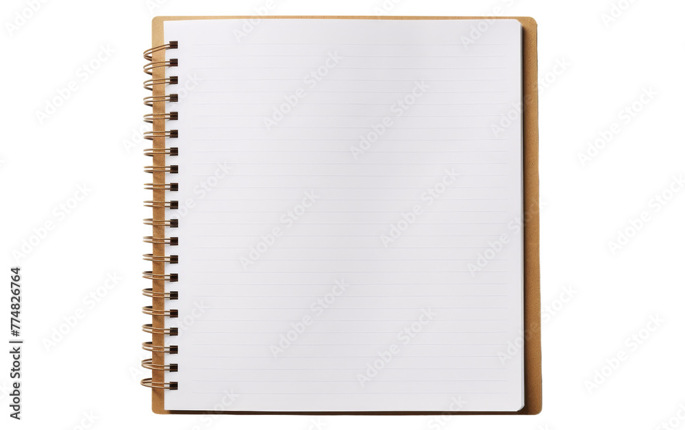 A spiral notebook sits with a blank page on top, ready for creativity to flow A spiral notebook sits with a blank page on top, ready for creativity to flow