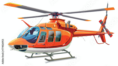 Helicopter in vector format isolated very easy