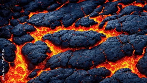 Hot lava magma volcanic eruption background wallpaper