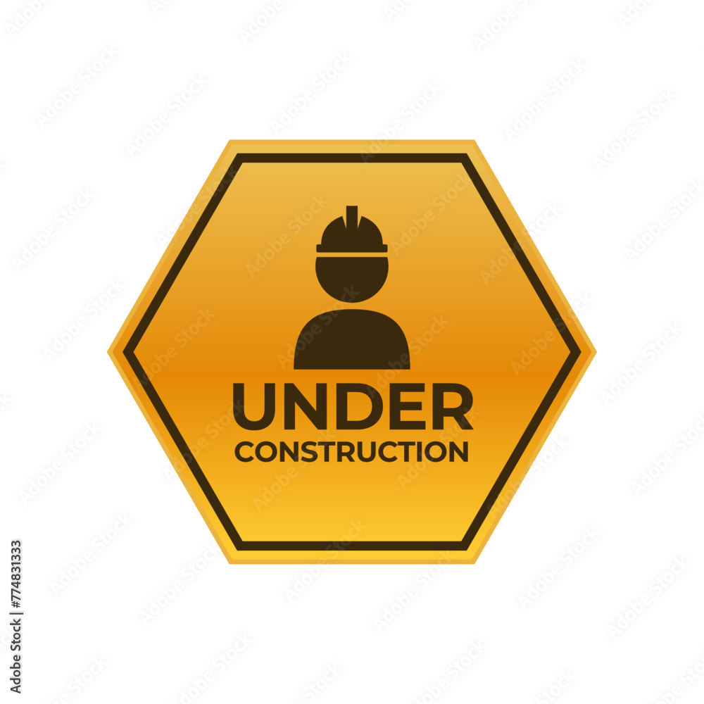 Obraz premium Under construction vector sign isolated on white background.