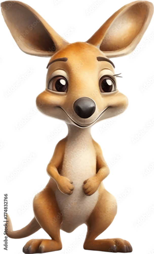 Watercolor drawing of a cute kangaroo in cartoon style. Watercolor drawing of a cute kangaroo in cartoon style.
