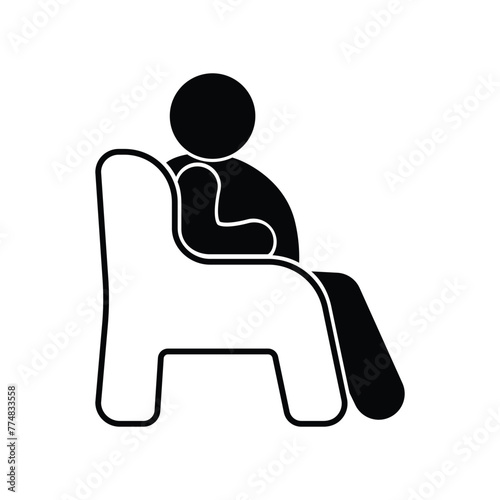 fat man sitting in a chair obesity icon