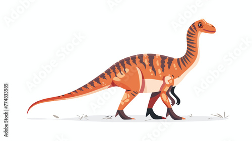 Parasaurolophus on white background flat vector