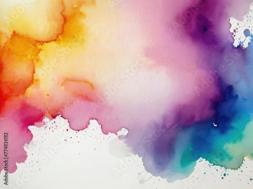 bright Abstract watercolor drawing on a paper image
