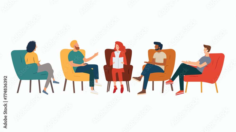 Vector illustration of Group therapy for addiction