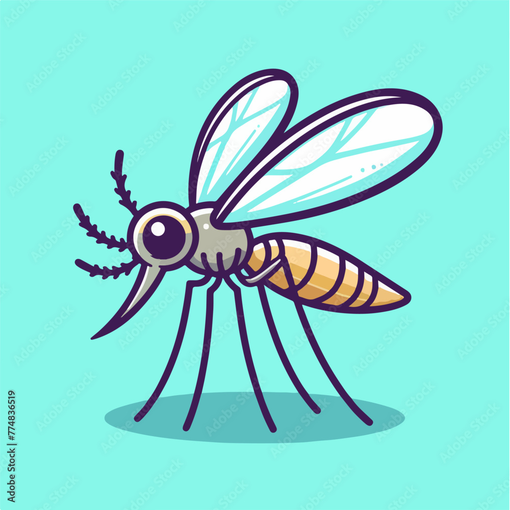 cartoon of a malaria mosquito in flat design style cartoon of a malaria mosquito in flat design style