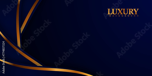 Luxury navy blue gold background banner