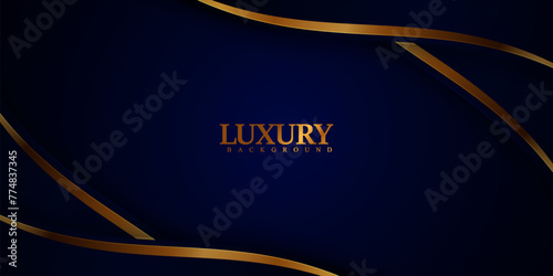 Luxury navy blue gold background banner