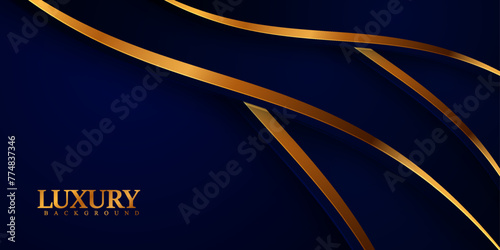 Luxury navy blue gold background banner