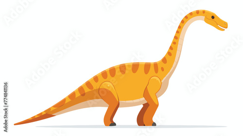 Brachiasaurus isolated on white background flat