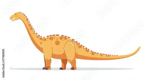 Brachiasaurus isolated on white background flat © Caso
