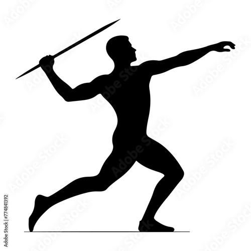 Female Javelin throw  athlete vector silhouette black color 6