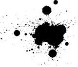 black watercolor brush splash splatter dirty grunge graphic element vector