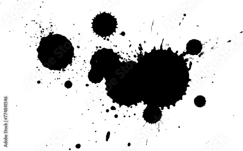 black ink dropped splatter splash dirty grunge graphic element