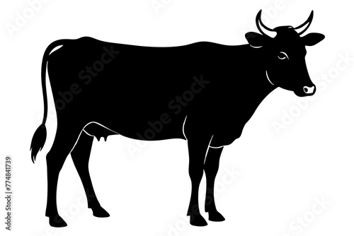 Cow Silhouette Vector logo Art  Icons  and Graphics vector illustration