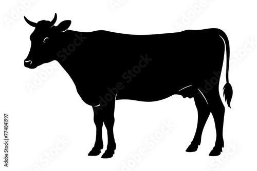 Cow Silhouette Vector logo Art, Icons, and Graphics vector illustration