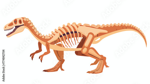 Dinosaur fossil flat vector isolated on white © Caso