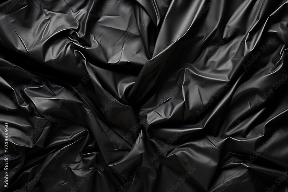 Black plastic bag background. Generative AI Black plastic bag background. Generative AI