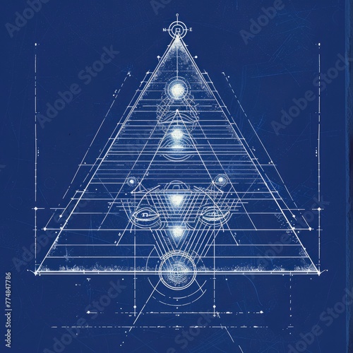 Pyramid design blue print 