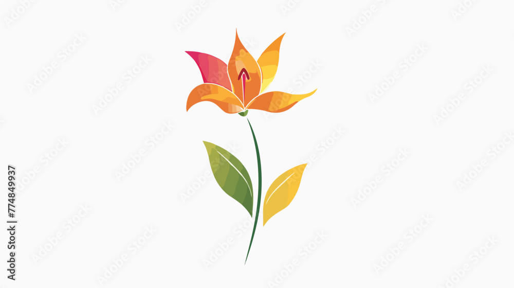 Beauty flower simple design logo flat vector isolated