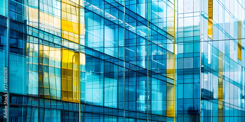 Edifício de escritórios de vidro moderno com reflexos da linha do horizonte da cidade