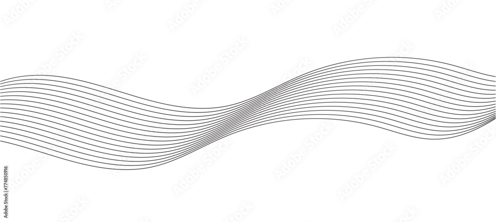 Abstract vertical wavy stripes on white background isolated. Wave of lines circle ring.  Vector illustration in EPS 10.