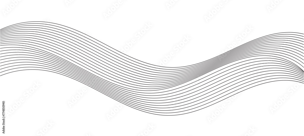 Fototapeta premium Abstract vertical wavy stripes on white background isolated. Wave of lines circle ring. Vector illustration in EPS 10.