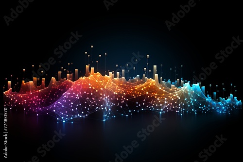 Digital graphic abstract background for technological processes, neural networks, digital data storage, particle flow, fundamentals of artificial intelligence Technology Network Background, banner