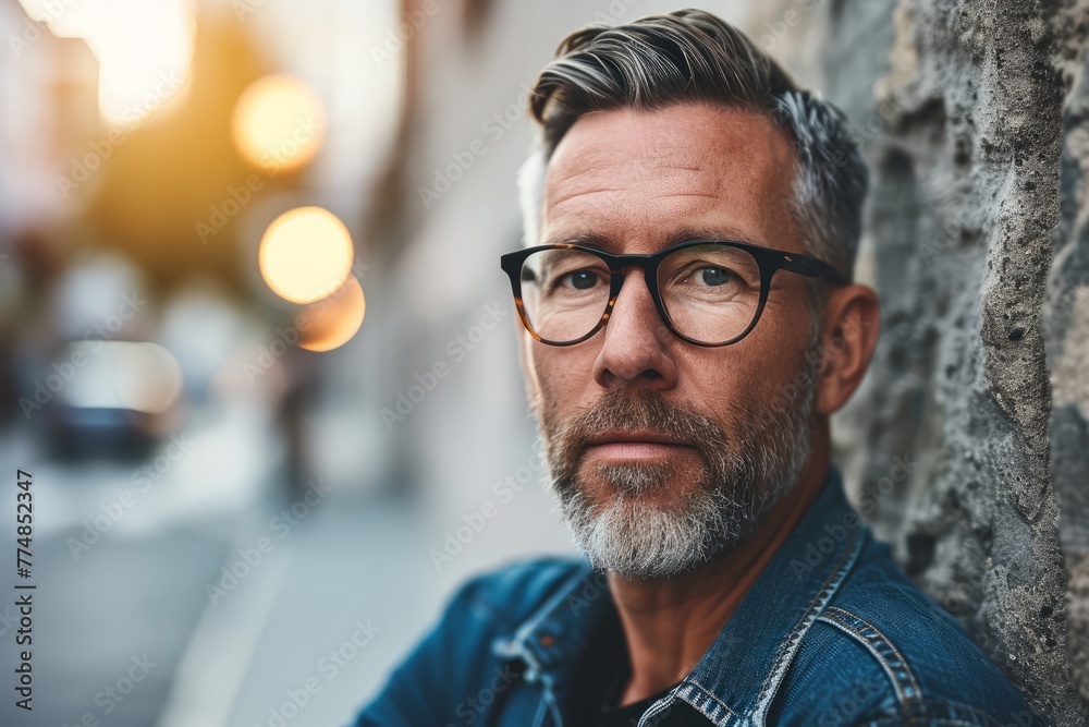 Portrait of handsome mature man with beard and eyeglasses. Portrait of handsome mature man with beard and eyeglasses.