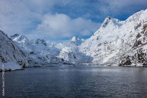 Trollfjord in winter, Lofoten, Norway © Nadine Wagner