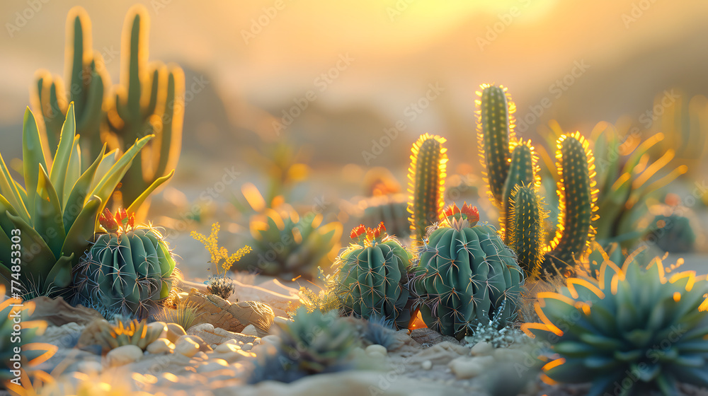 Desert Darling finding oases with instant plant growth - obrazy, fototapety, plakaty 
