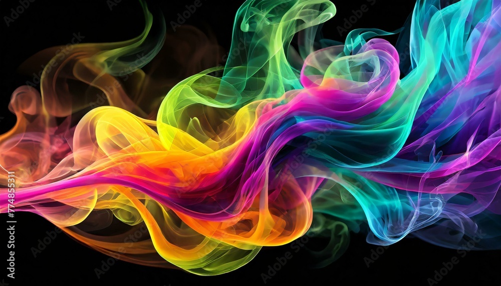 Vivid Spectra: Colorful Smoke Swirls in Abstract Artistry