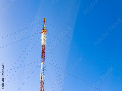 Telecommunications Tower on mountaintop in Cape Town photo