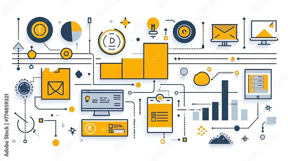 ERP enterprise resource planning concept, company productivity and improvement. ERP enterprise resource planning concept, company productivity and improvement.