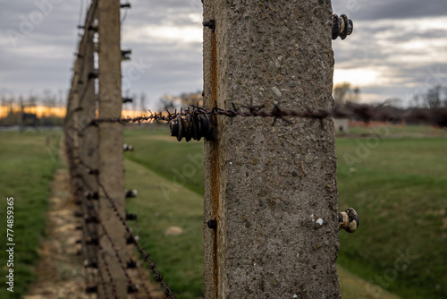 View of Auschwitz concentration camp in Oswiecim, a complex of concentration and extermination camps operated by Nazi Germany in occupied Poland
