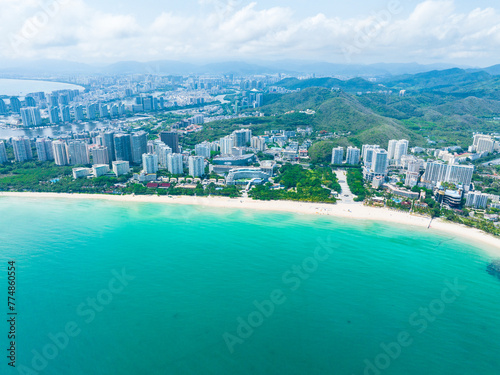 Summer seaside scenery of Dadonghai, Sanya, Hainan, China © hu