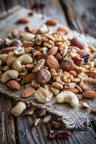 Wooden Cutting Board Topped With Nuts and Nutshells