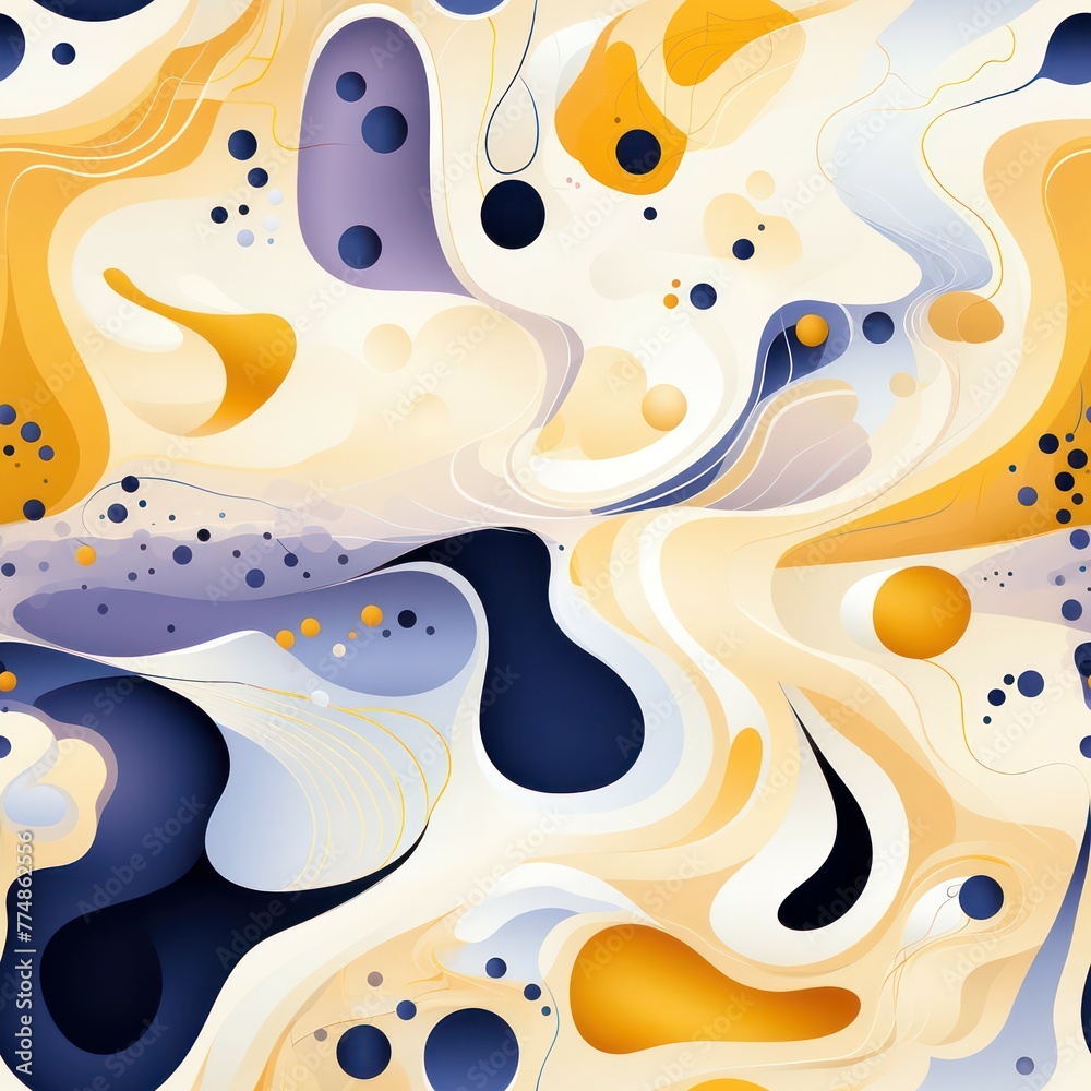 Fototapeta premium Seamless abstract retro shapes decor pattern background