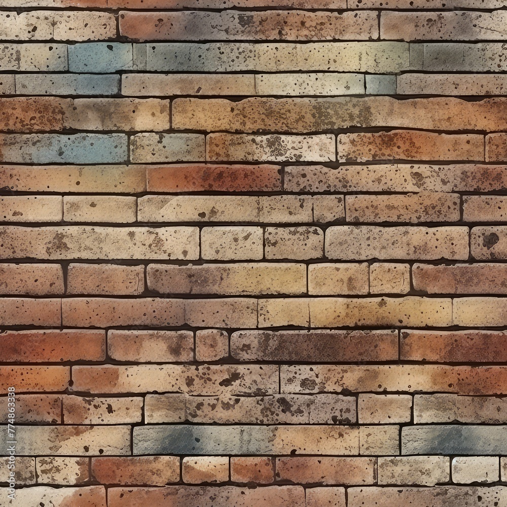 Naklejka premium Seamless vintage bricks texture background