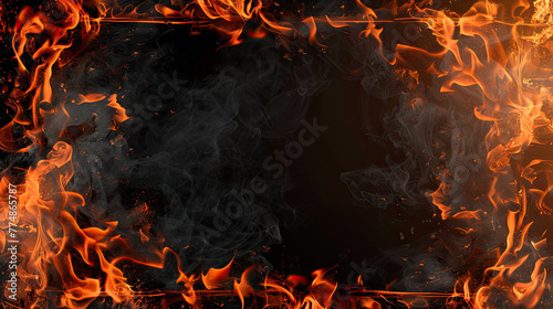 flame of fire boarder background 