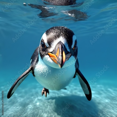 Series - Curious penguin dives close to the surface | Animal-Portrait