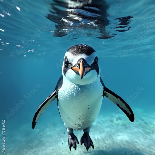 Series - Curious penguin dives close to the surface | Animal-Portrait