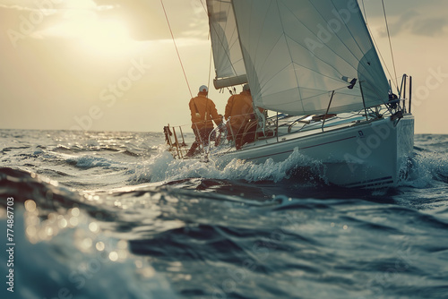 Friends Unite for a Sailing Adventure on the Open Sea with Determination