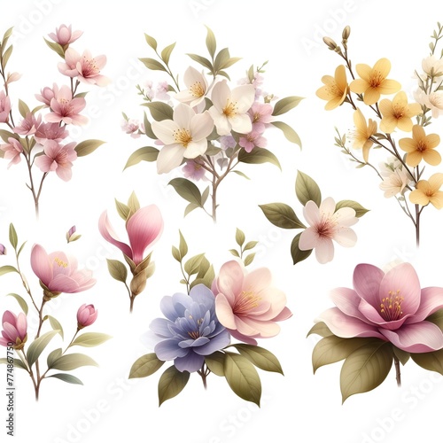 Spring Flowers Collection Illustrations