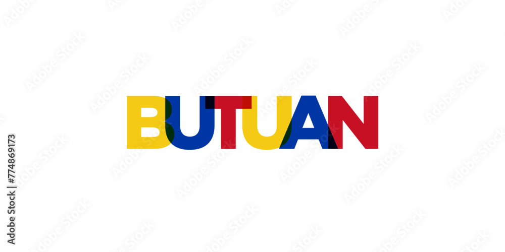 Fototapeta premium Butuan in the Philippines emblem. The design features a geometric style, vector illustration with bold typography in a modern font. The graphic slogan lettering.