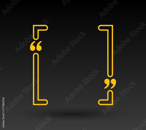 Quote lines text with bracket, vector banner