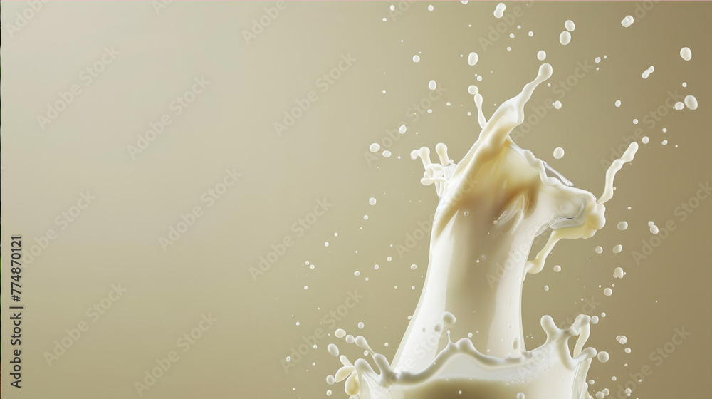 Obraz premium milk splash isolated on solid background, milk product promotion background