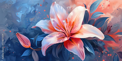 Colorful Watercolor Lily Flowers, generative ai