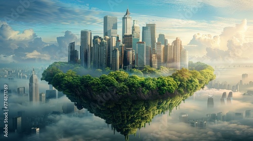 ESG values shaping a green future, eco-city on Earth