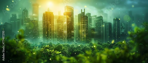 ESG integrated cityscape  green energy powering life